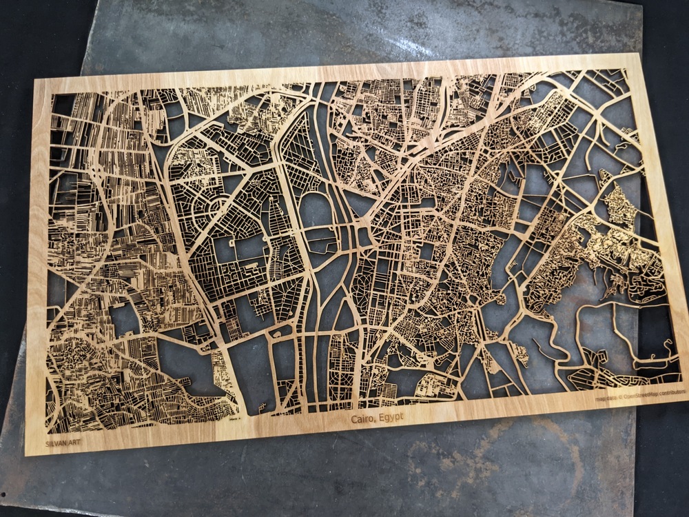 laser cut map of Cairo silvan art sylvan art silvanart sylvanart silvan maps sylvan maps silvanmaps sylvanmaps